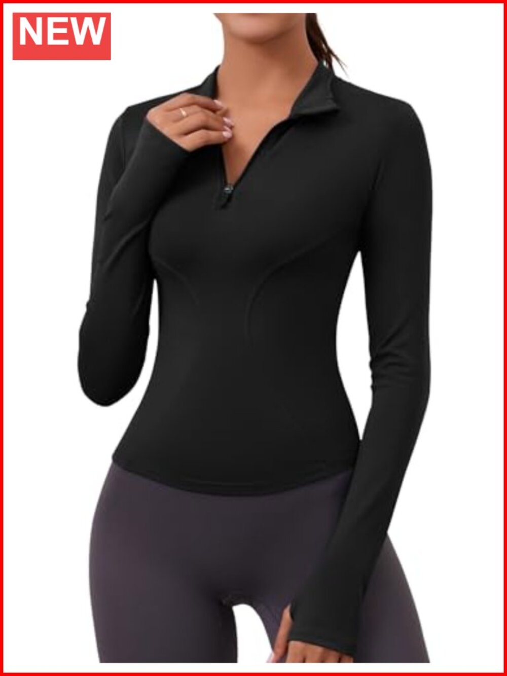 Womens Long Sleeve Quarter Zip Workout Pullover Crop Top